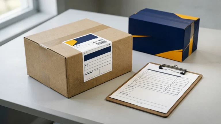 Neutral parcel and blank address checklist for checking Australian delivery details