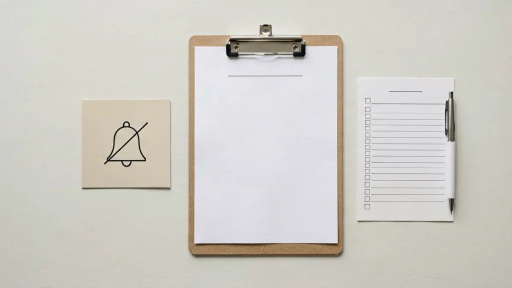 Plain unbranded order slip and checklist beside a neutral notification icon for the Rovqenx declined or cancelled order guide